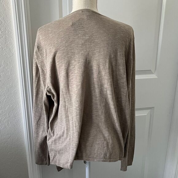 Elegant Draped Cardigan in Beige - Picture 6 of 8